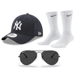 Kit Gorra NY, Medias Nike, Ray-Ban